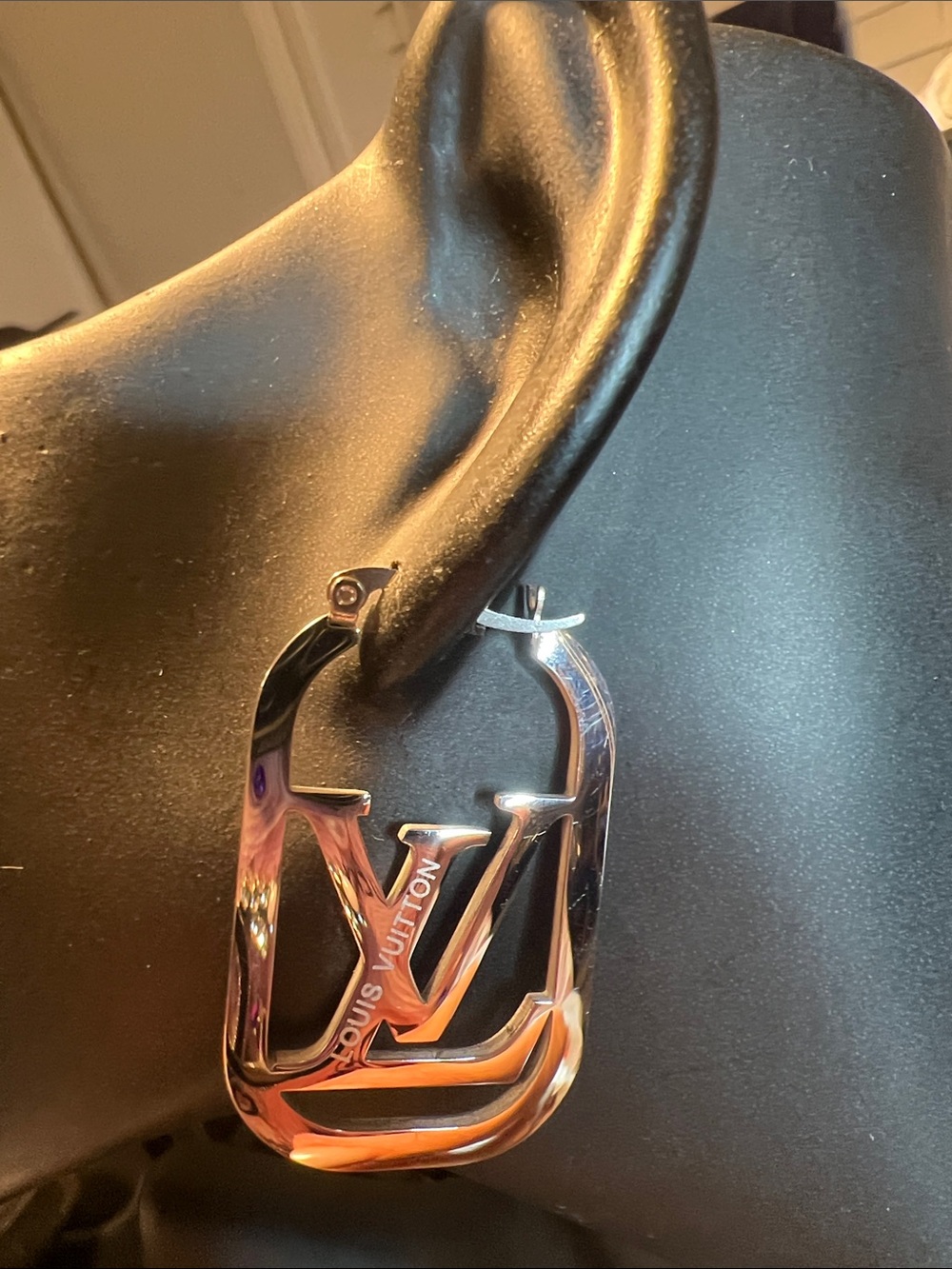 Stainless Steel Silver-Tone Square Hoop